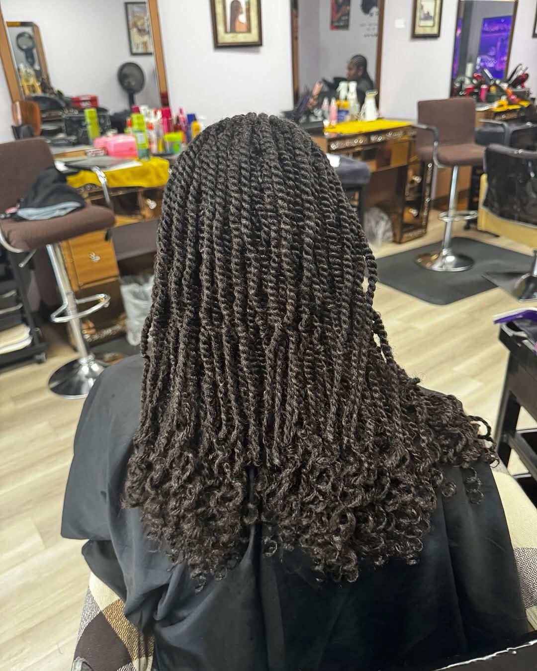 Twisted hairstyle in salon